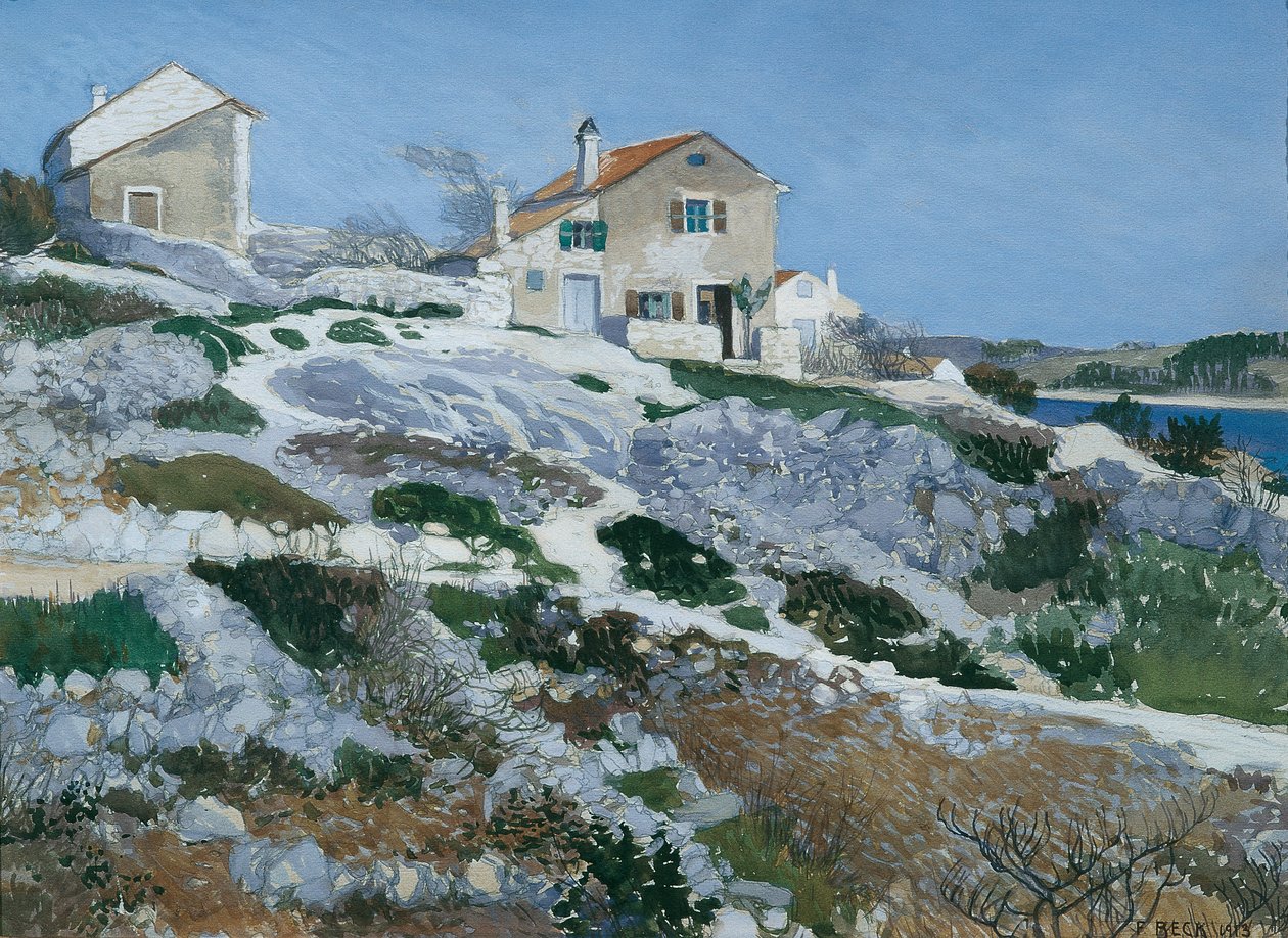 Fiskarhus på Lussin av Friedrich Beck