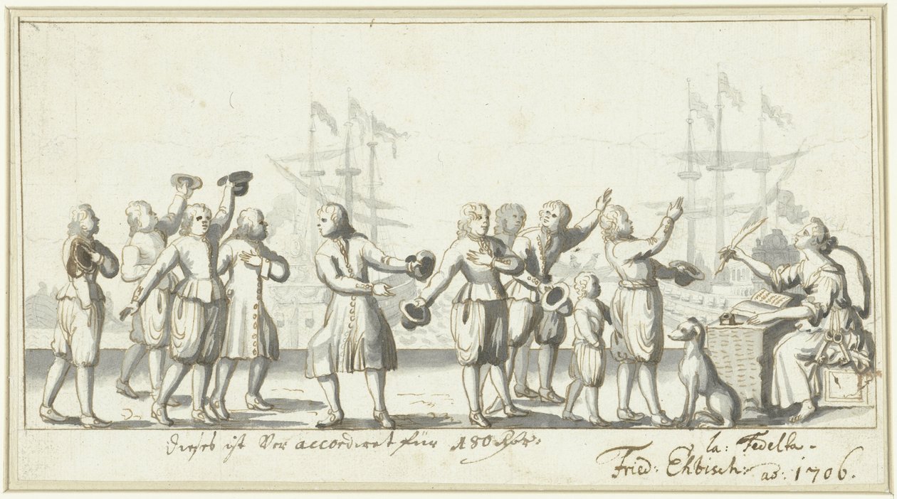 Symboliskt för fredsförhandlingarna 1706 (?) av Friedrich Ebisch