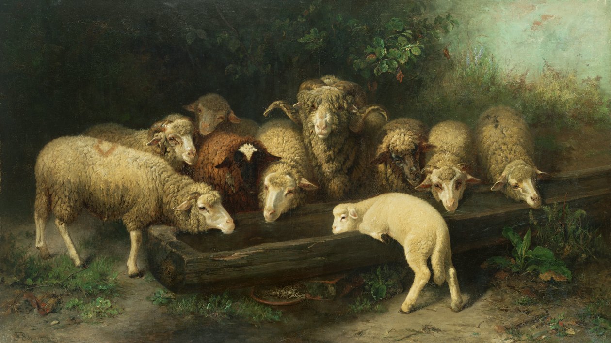 Fårtråget, 1800-talet av Friedrich Ferdinand Schmalzigaug