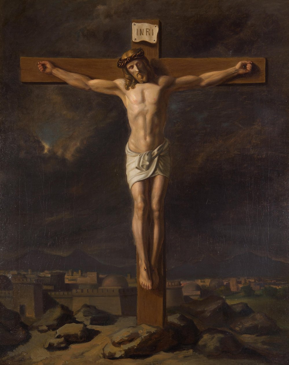 Crucifixus i landskap av Friedrich Hasslwander