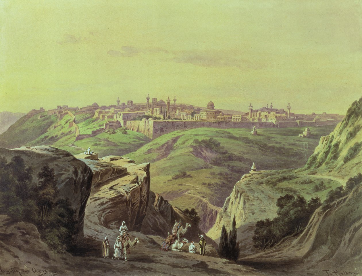 Utsikt över Jerusalem av Friedrich Perlberg