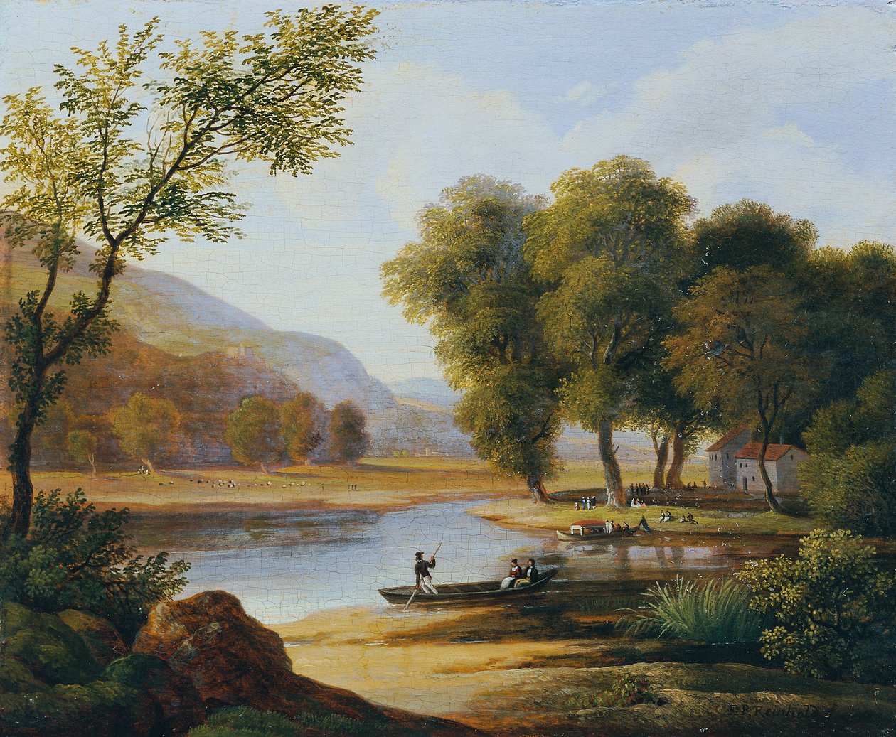 Pråm i landskapet av Friedrich Philipp Reinhold