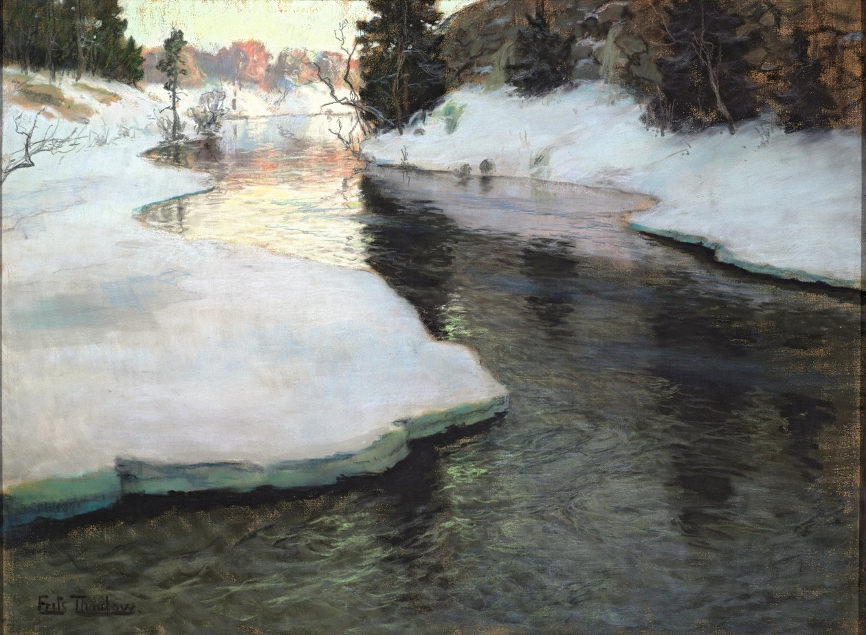 Bergsbäck. Vinter av Frits Thaulow