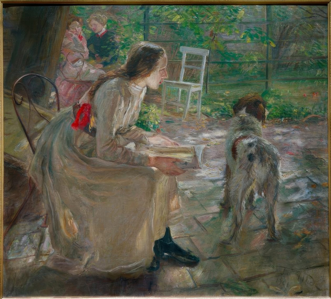Konstnärens döttrar i trädgården av Fritz von Uhde