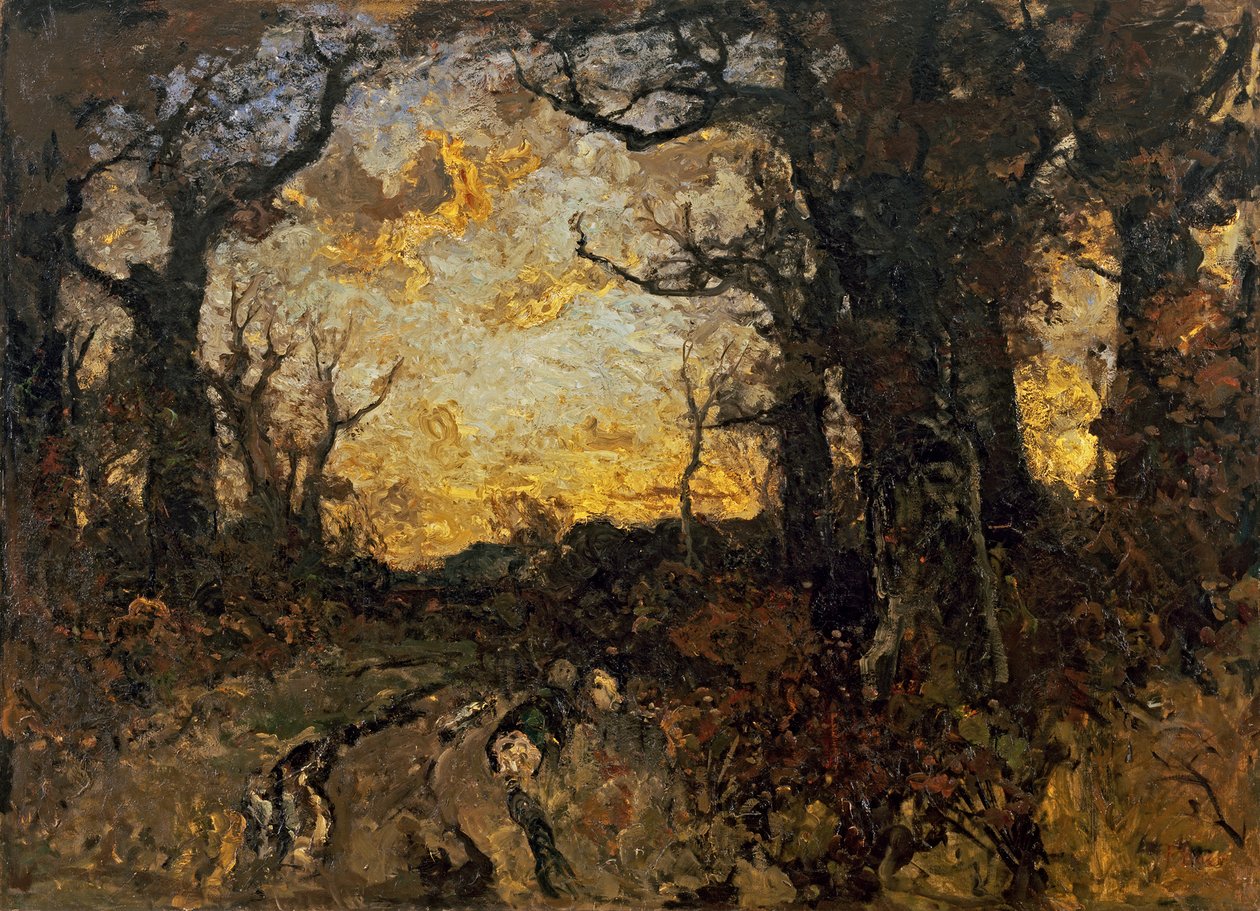 kväll i skogen av Fritz Baer