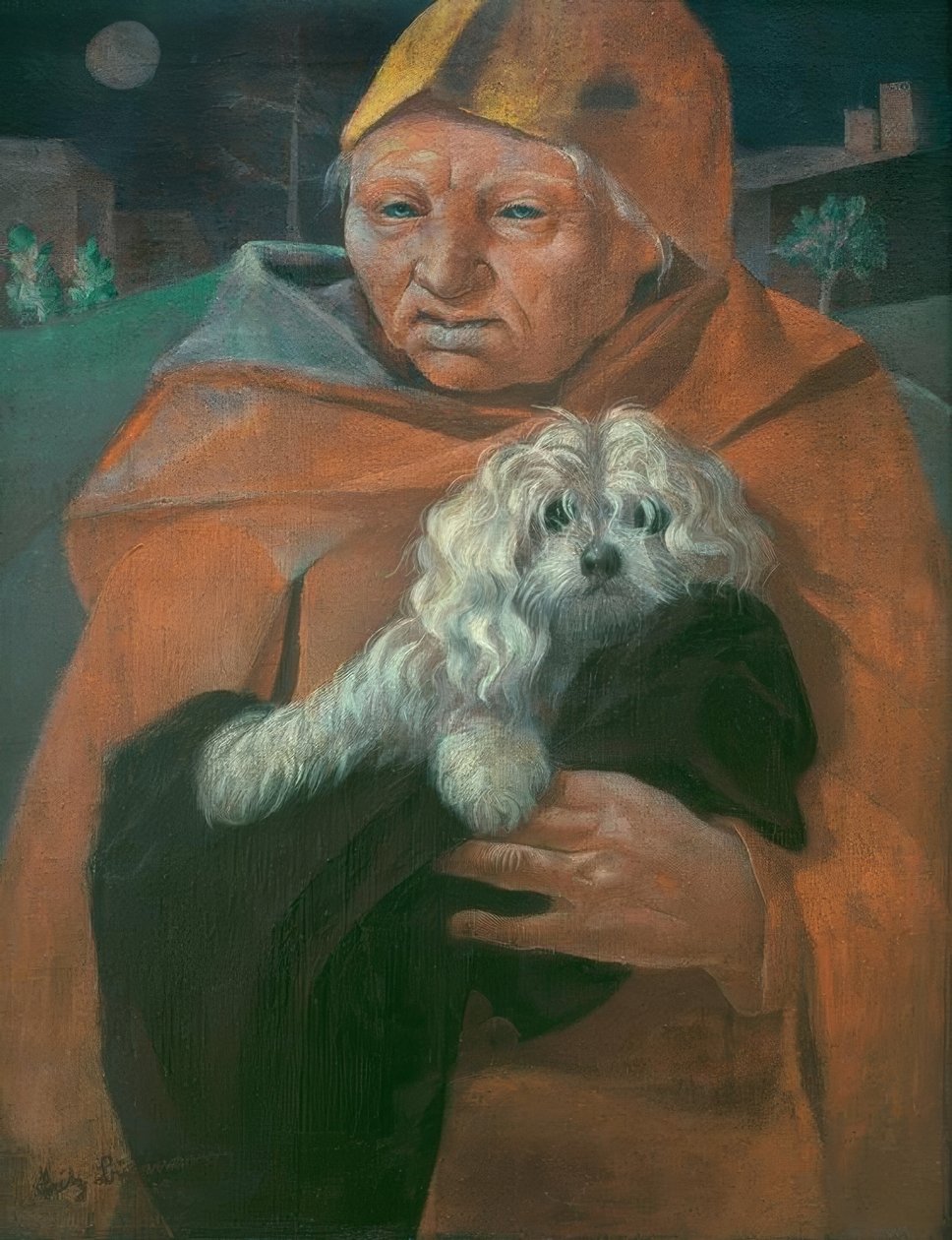 Gubben med sin hund av Fritz Burmann
