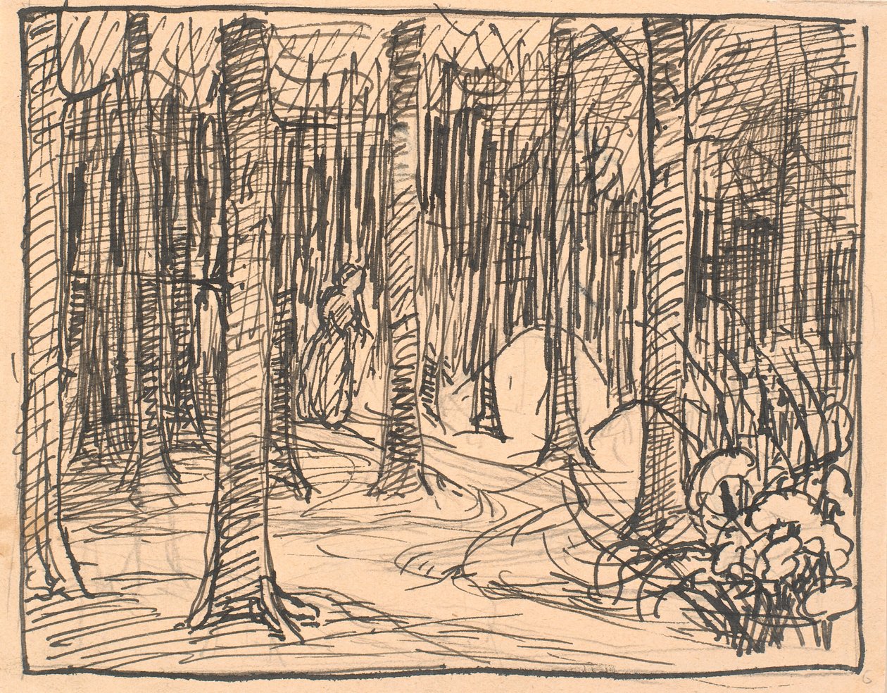 Djupt inne i skogen korsades stigarna... av Fritz Syberg