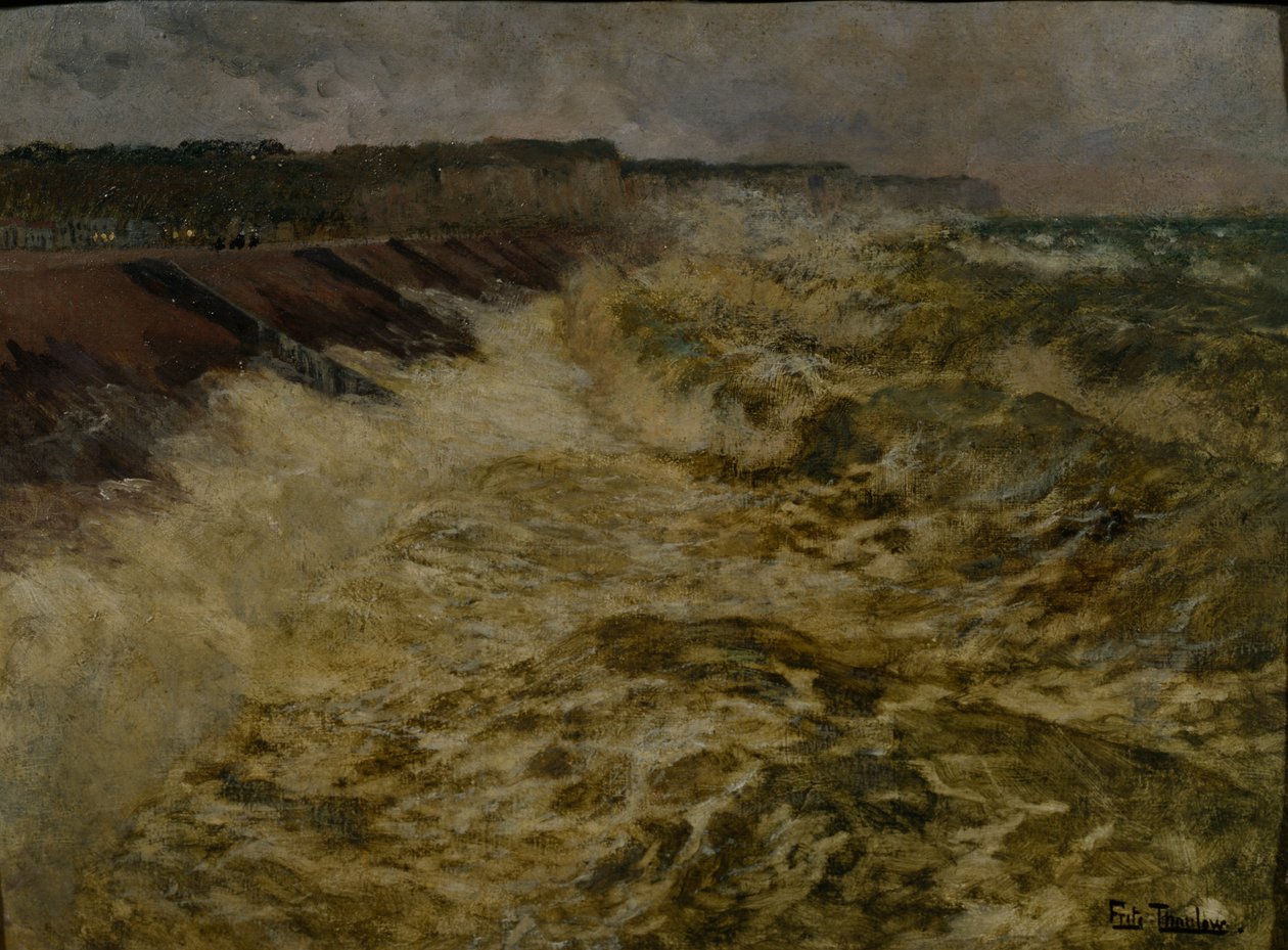Vågbrytare vid Dieppe av Fritz Thaulow