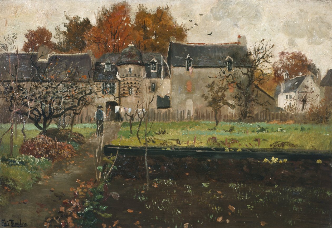 Fransk gård, ca 1900 (målning) av Fritz Thaulow