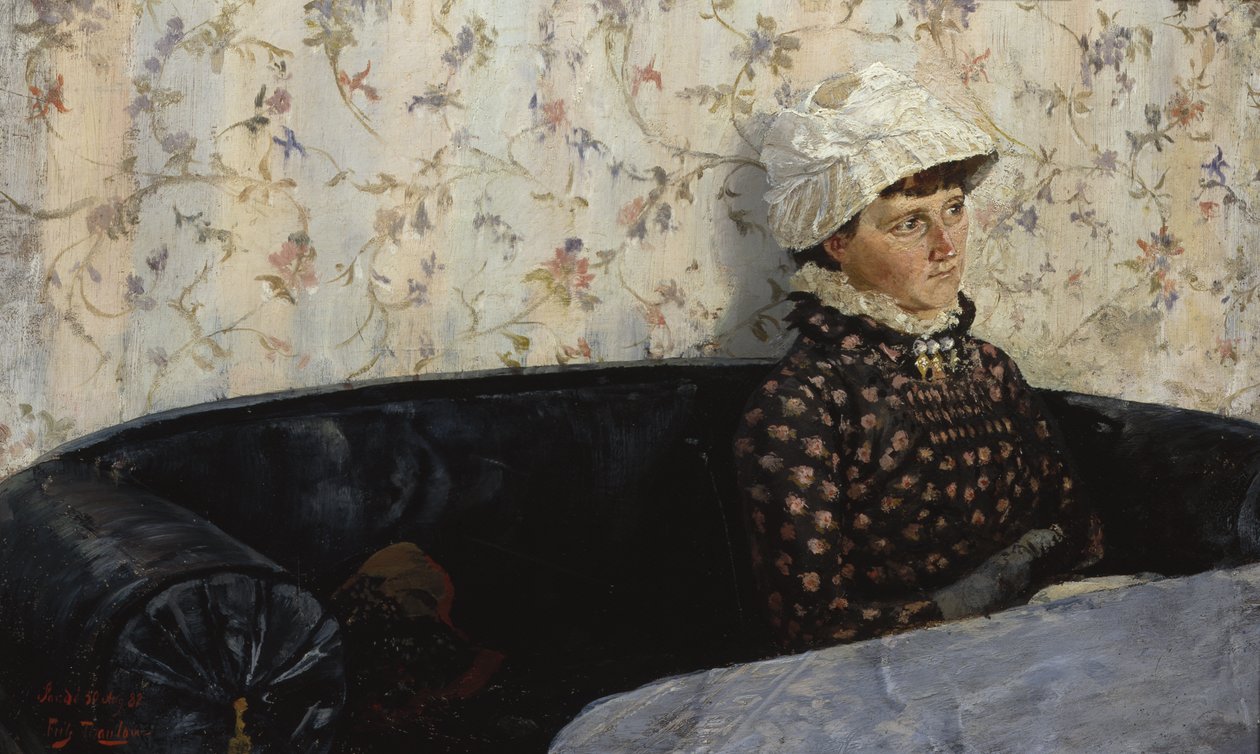 Ingeborg på soffan, Sandø av Fritz Thaulow