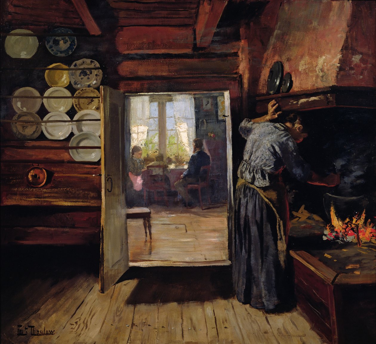 Interior in Seljord av Fritz Thaulow
