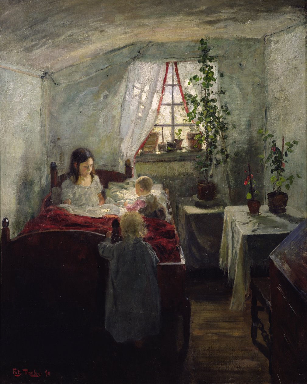 Interiör med barn av Fritz Thaulow