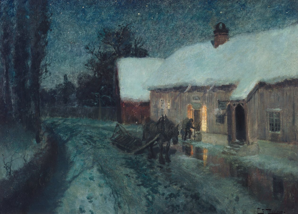 Natt, ca 1900 av Fritz Thaulow