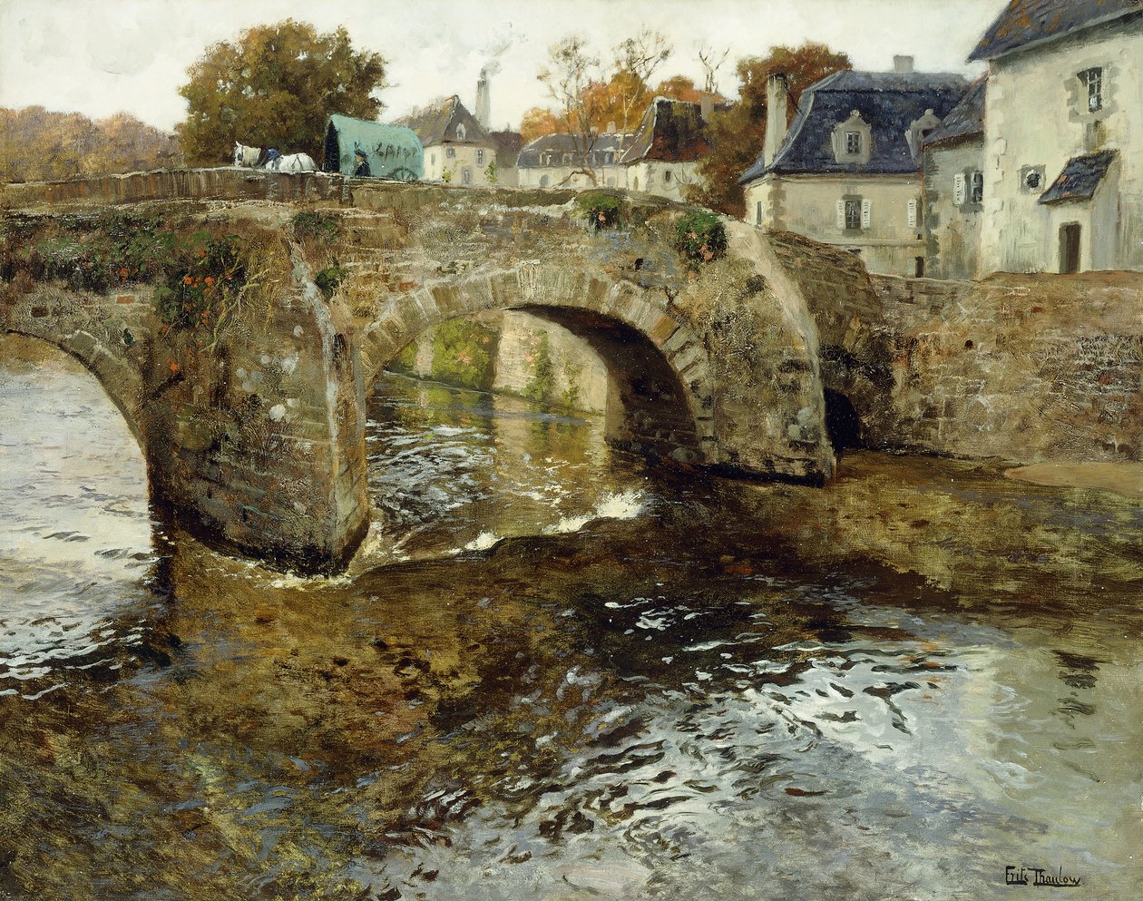 Den gamla stenbron, av Frits Thaulow