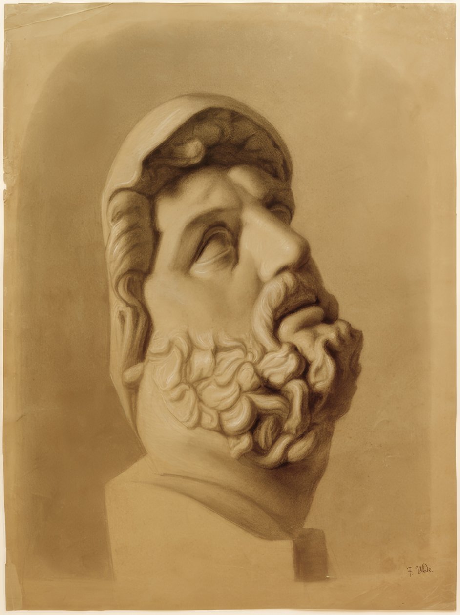 Kopfdetail des Laokoon av Fritz von Uhde