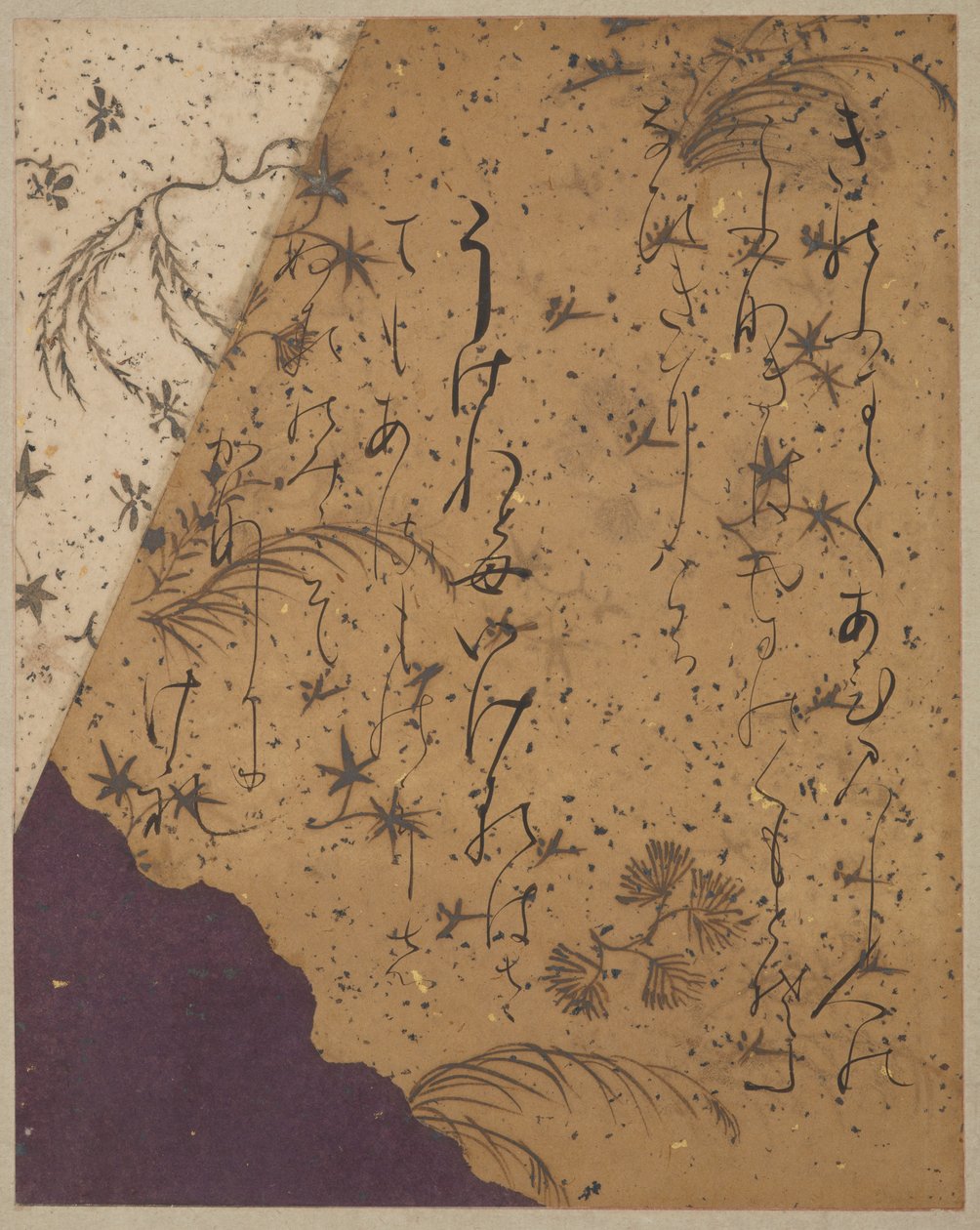Sida f Rom Te Ishiyama-Gire av Snöpiercing av fartyget av Fujiwara no Sadanobu attr. to Fujiwara no Sadanobu attr. to