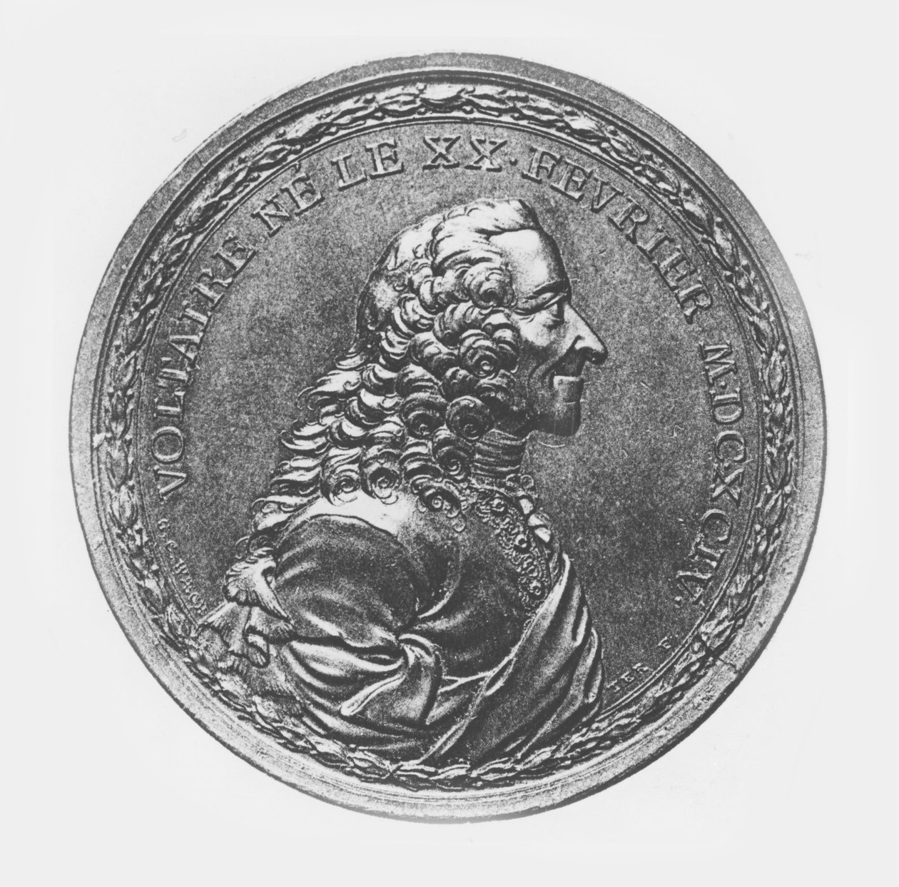 Medaljong av Voltaire, ca 1770 av G.C. Wachter