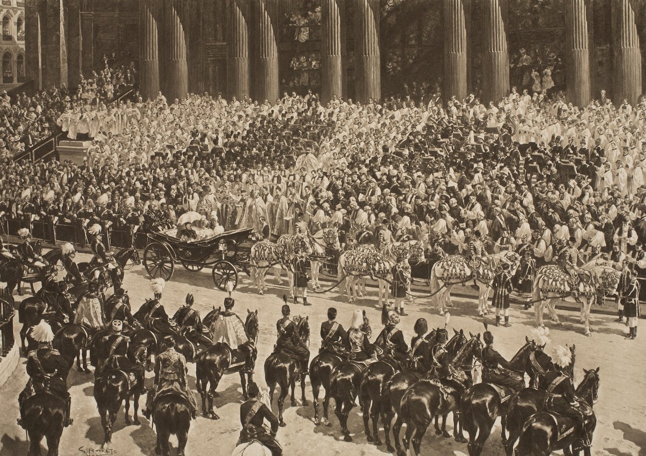 Drottning Victorias diamantjubileum, 22 juni 1897, från "The Illustrated London News", 1901. av G.S. Amato