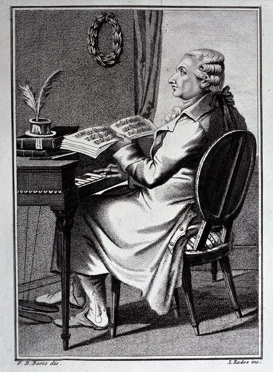 Porträtt av Antonio Sacchini teckning av G. B. Bosio