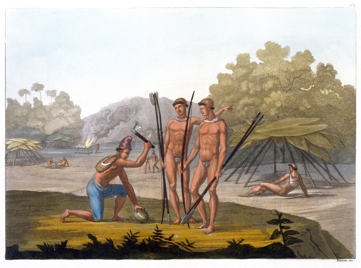 Patacho Tribesmen (färggravyr) av G. Bramati