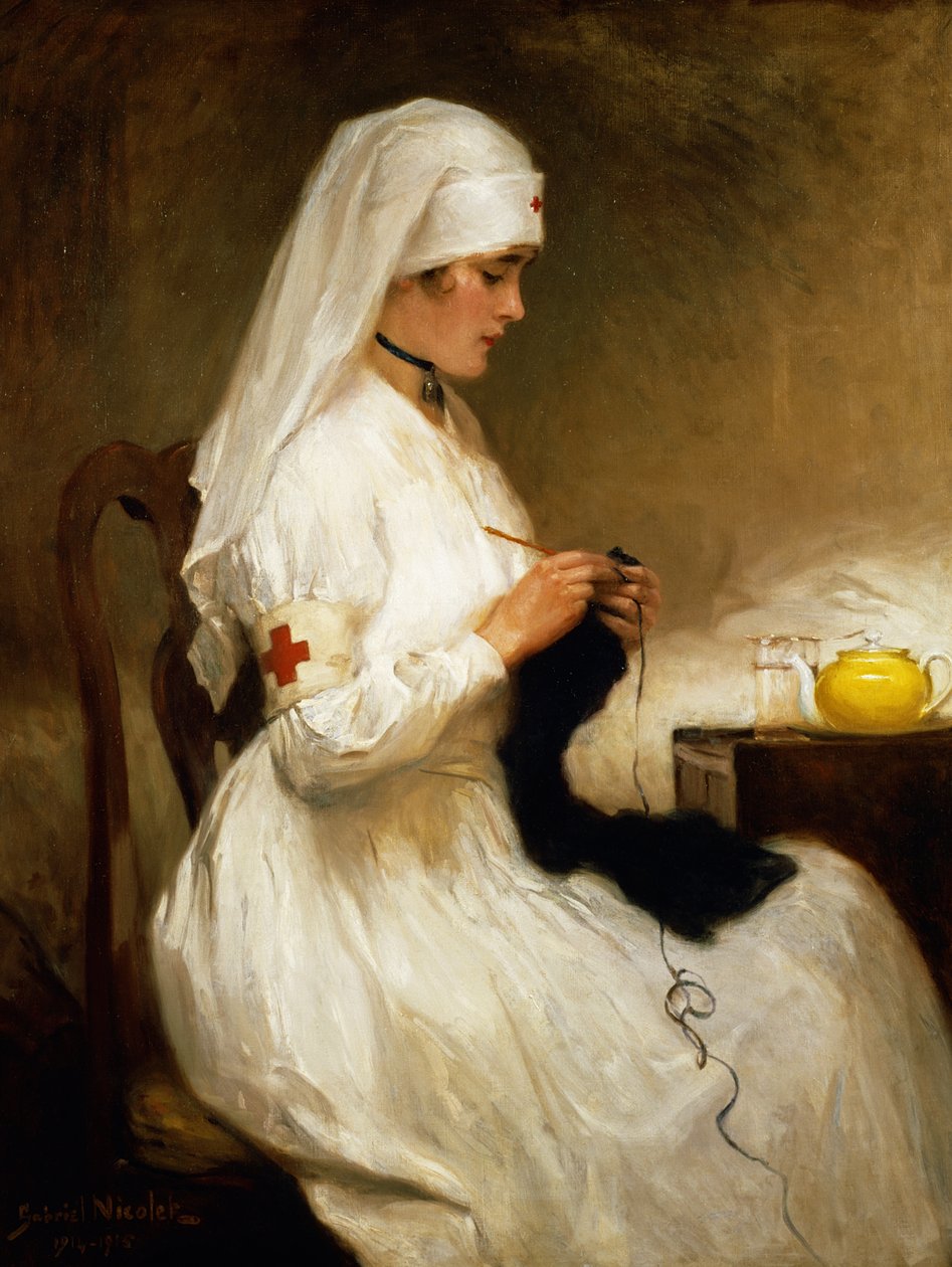 Porträtt av en sjuksköterska från Röda Korset av Gabriel Emile Niscolet