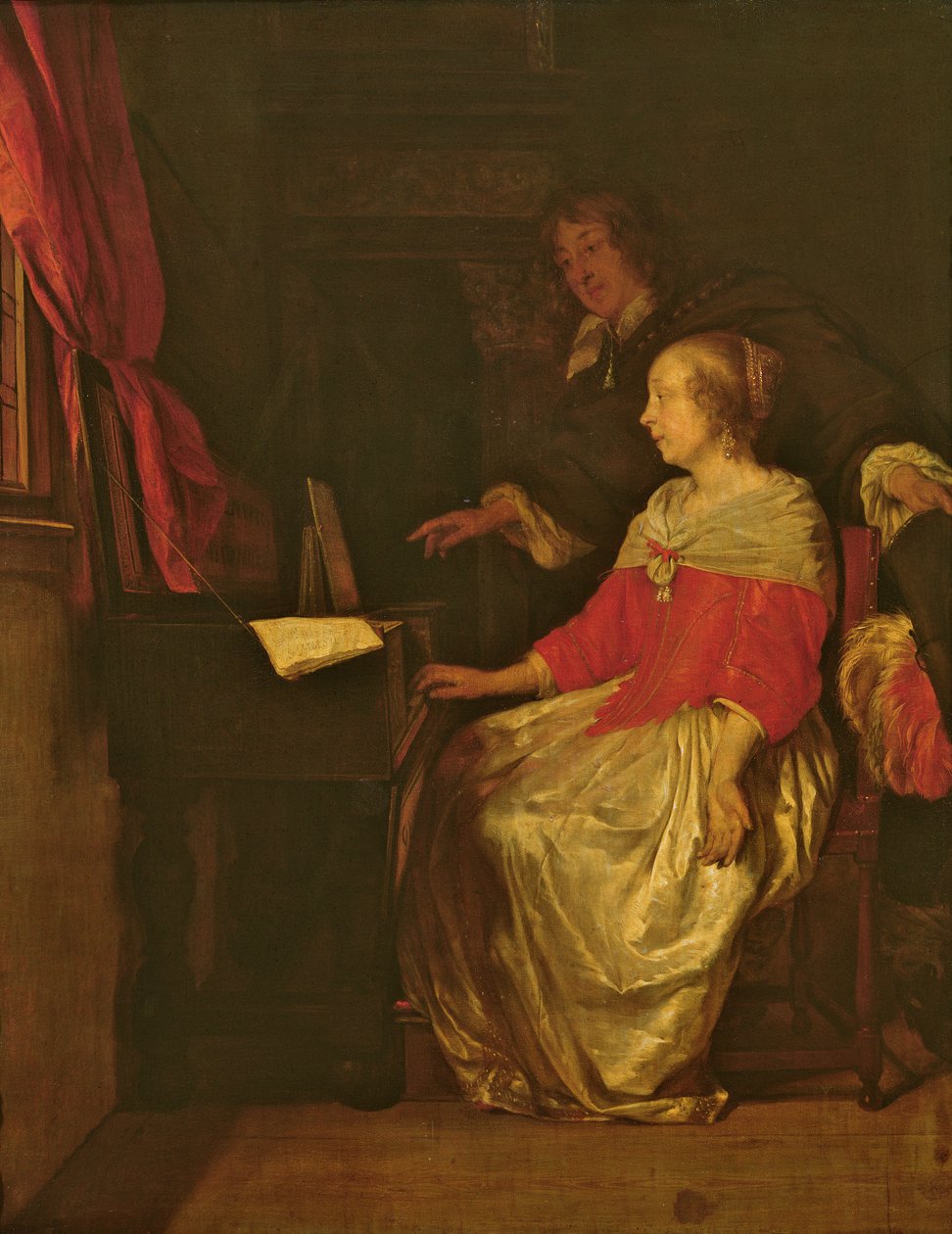 Den jungfruliga lektionen av Gabriel Metsu