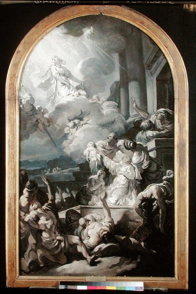 Miraklet av St. Genevieve, c.1765 av Gabriel Francois Doyen