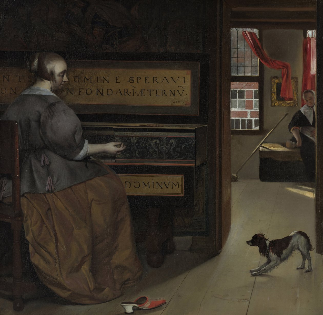 Lady at a Virginal, ca 1665 av Gabriel Metsu