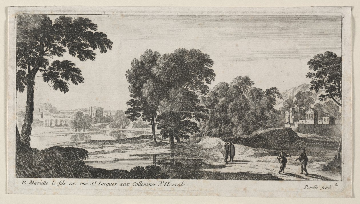 Landskap med figurer av Gabriel Perelle