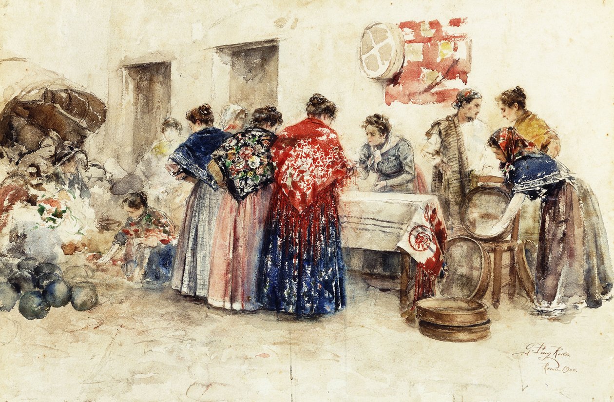 På marknaden, 1900 av Gabriel Puig Roda