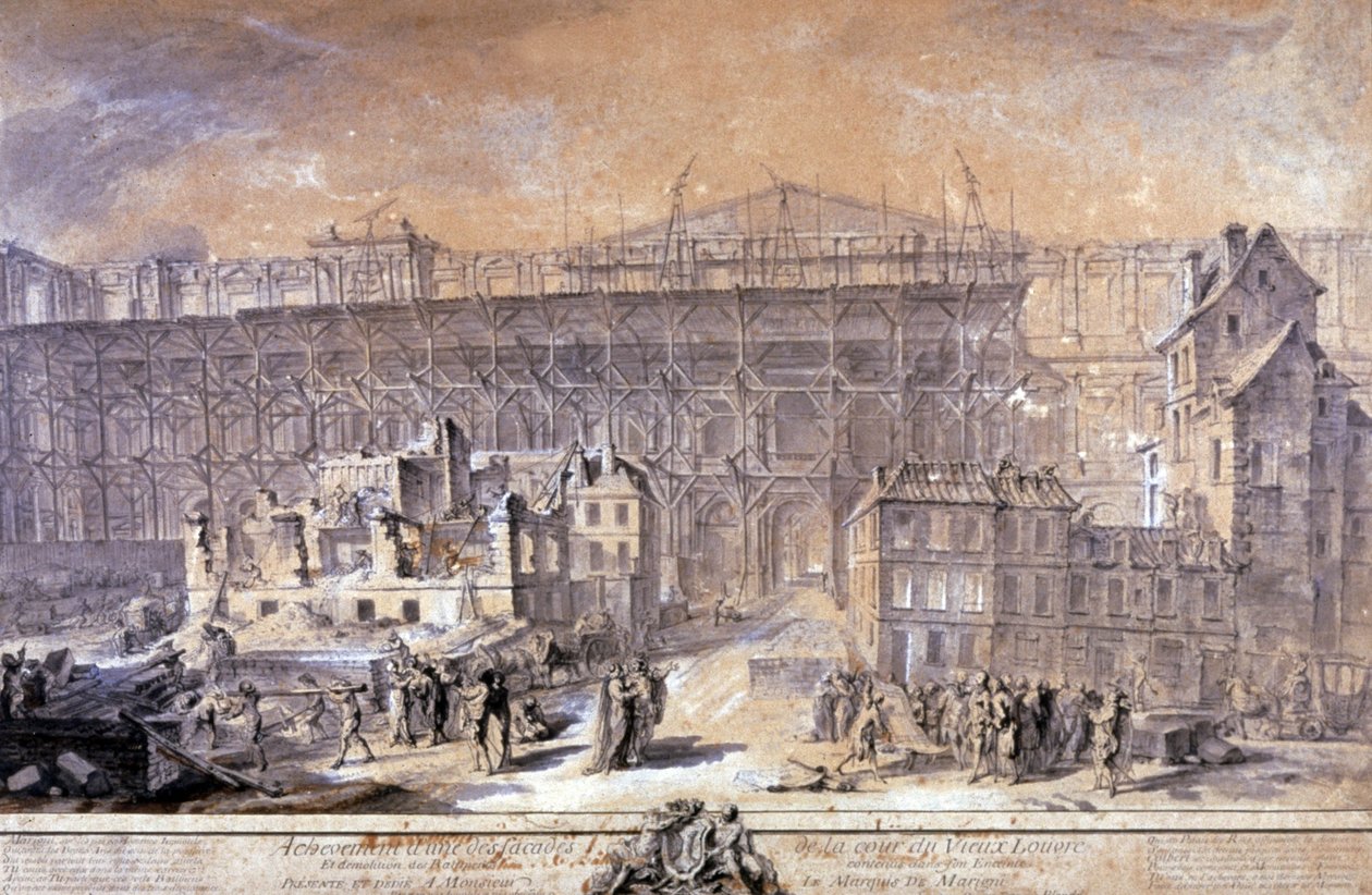 Louvrens byggnad, Paris av Gabriel de Saint Aubin