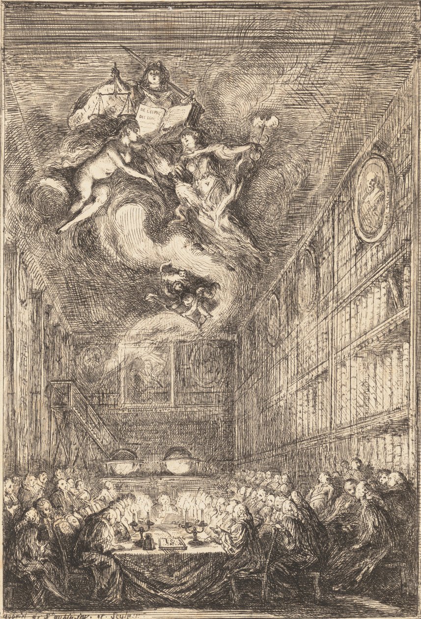 En konferens av advokater, 1776. av Gabriel de Saint Aubin