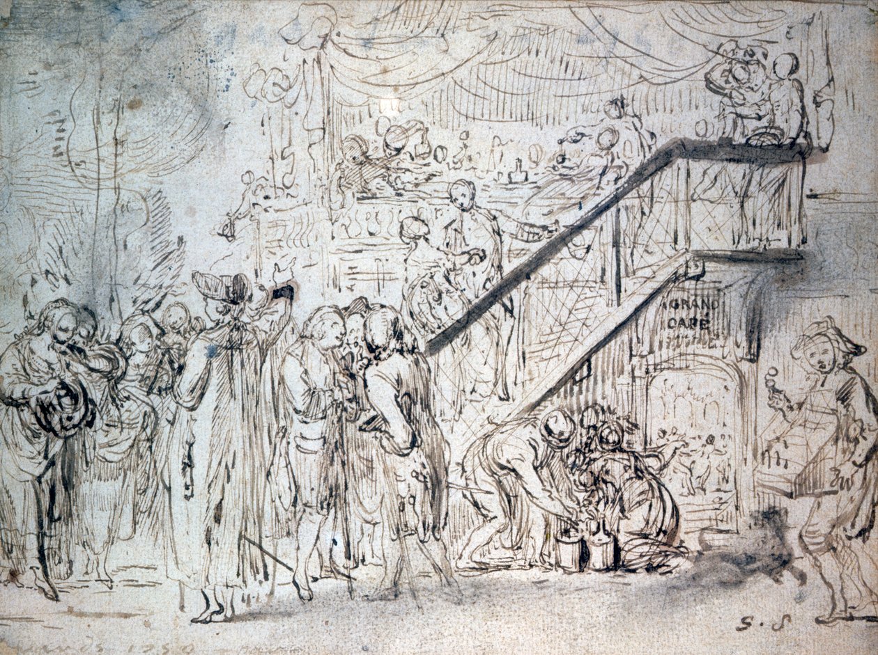 The Grand Cafe 1759 av Gabriel de Saint Aubin