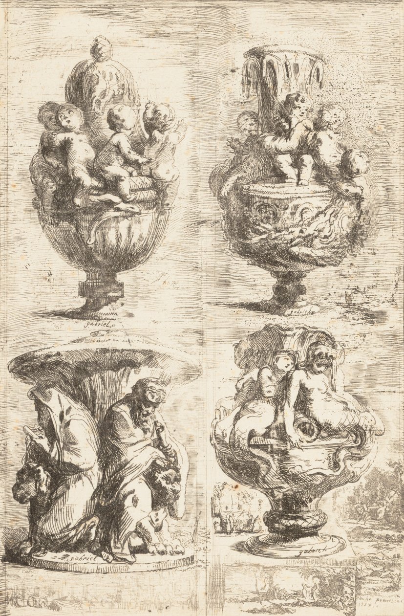 De fyra vaserna, 1754. av Gabriel de Saint Aubin