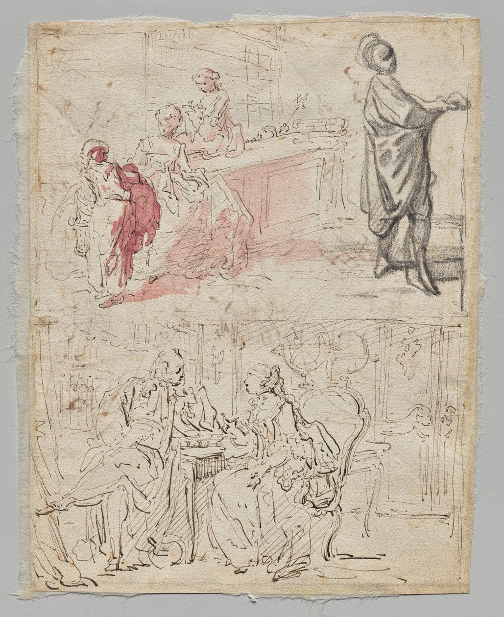 Teaterscen (rekto) av Gabriel de Saint Aubin