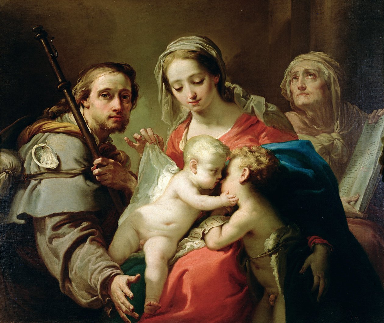 Madonna och barn med Saints John, Anna och Rocco, ca 1785 (se 241258 för detaljer) av Gaetano Gandolfi