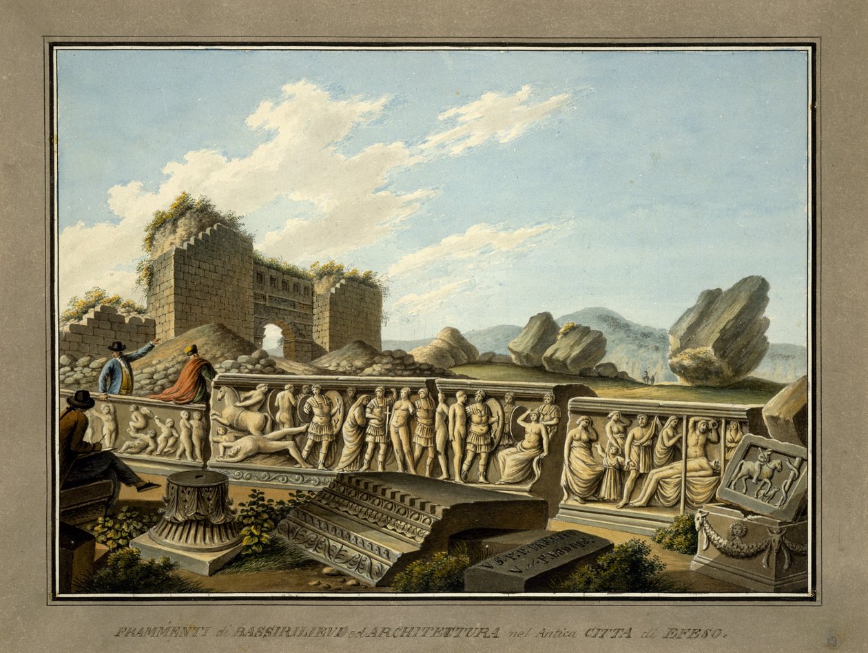 Romerska lämningar i Efesos, 1797 av Gaetano Mercati