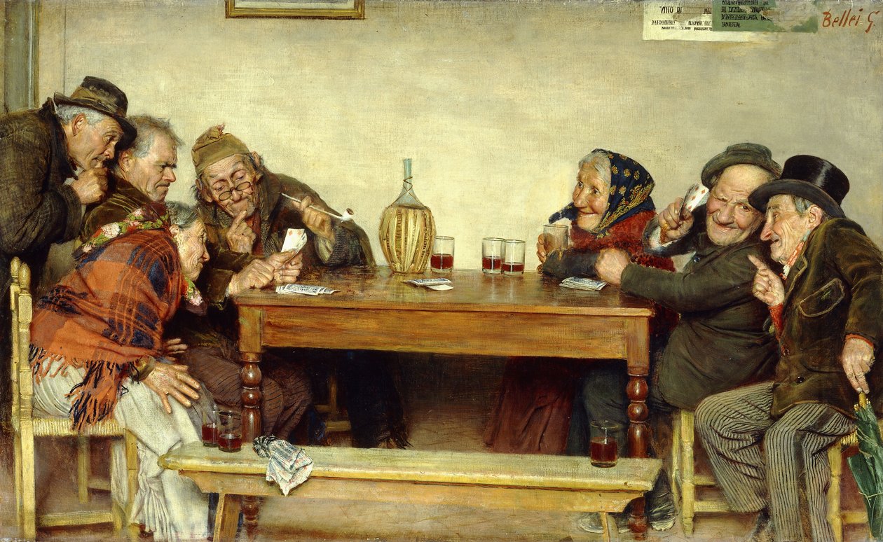 Kortspelet, av Gaetano Bellei