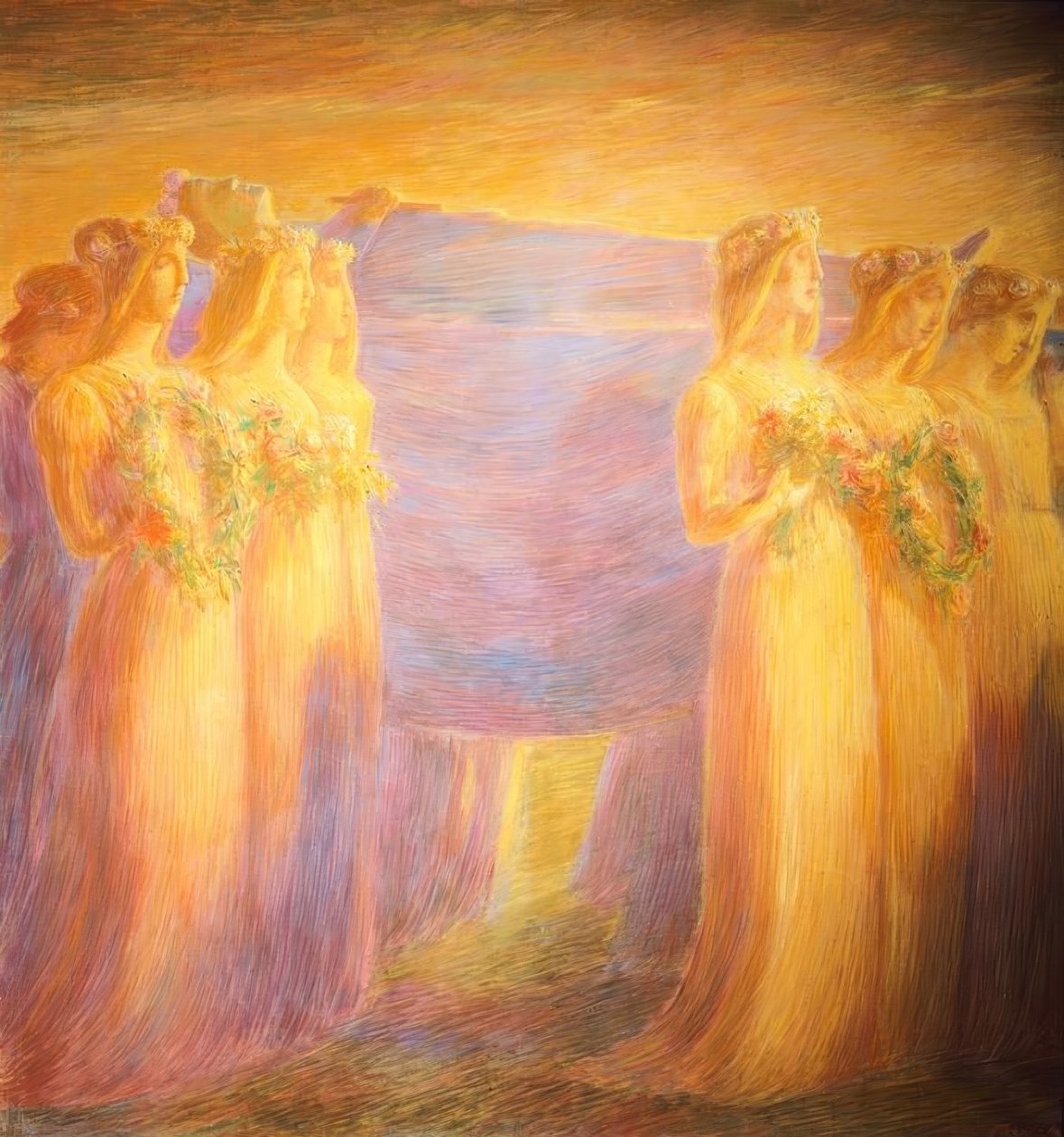 Begravning av en jungfru, av Gaetano Previati