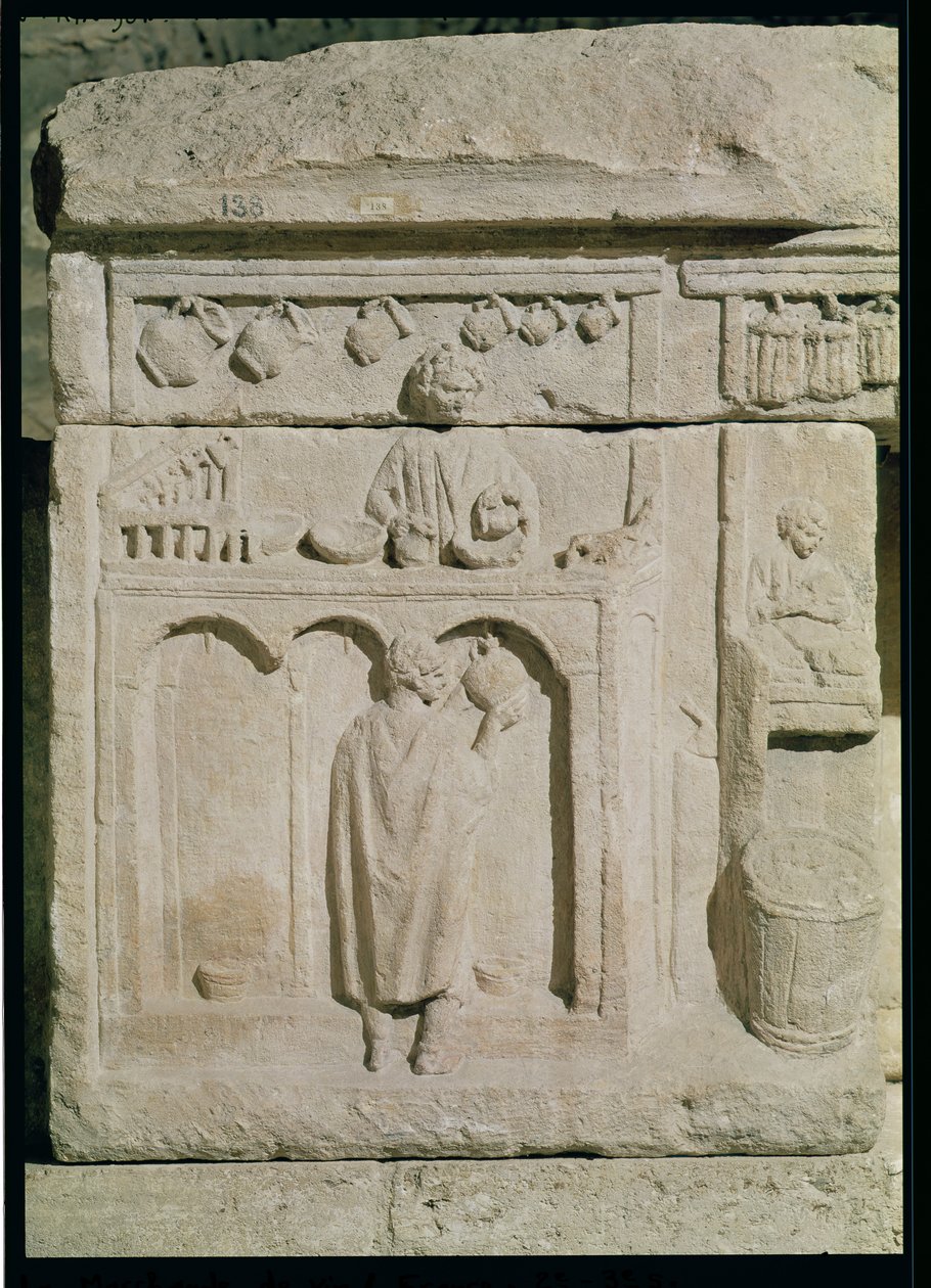 Relief föreställande en vinhandlare, 200-300-talet av Gallo Roman