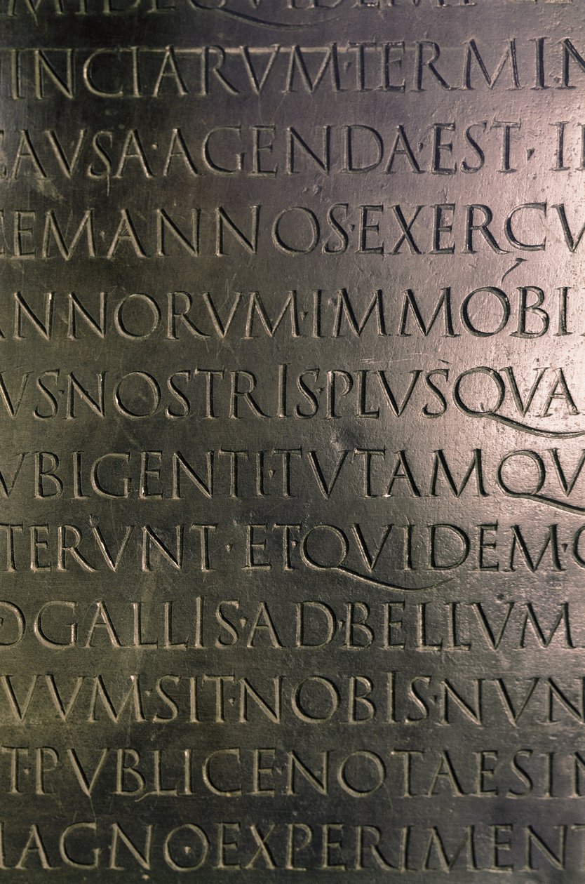 The Lyon Tablet (detalj), c.48 AD (brons) av Gallo Roman