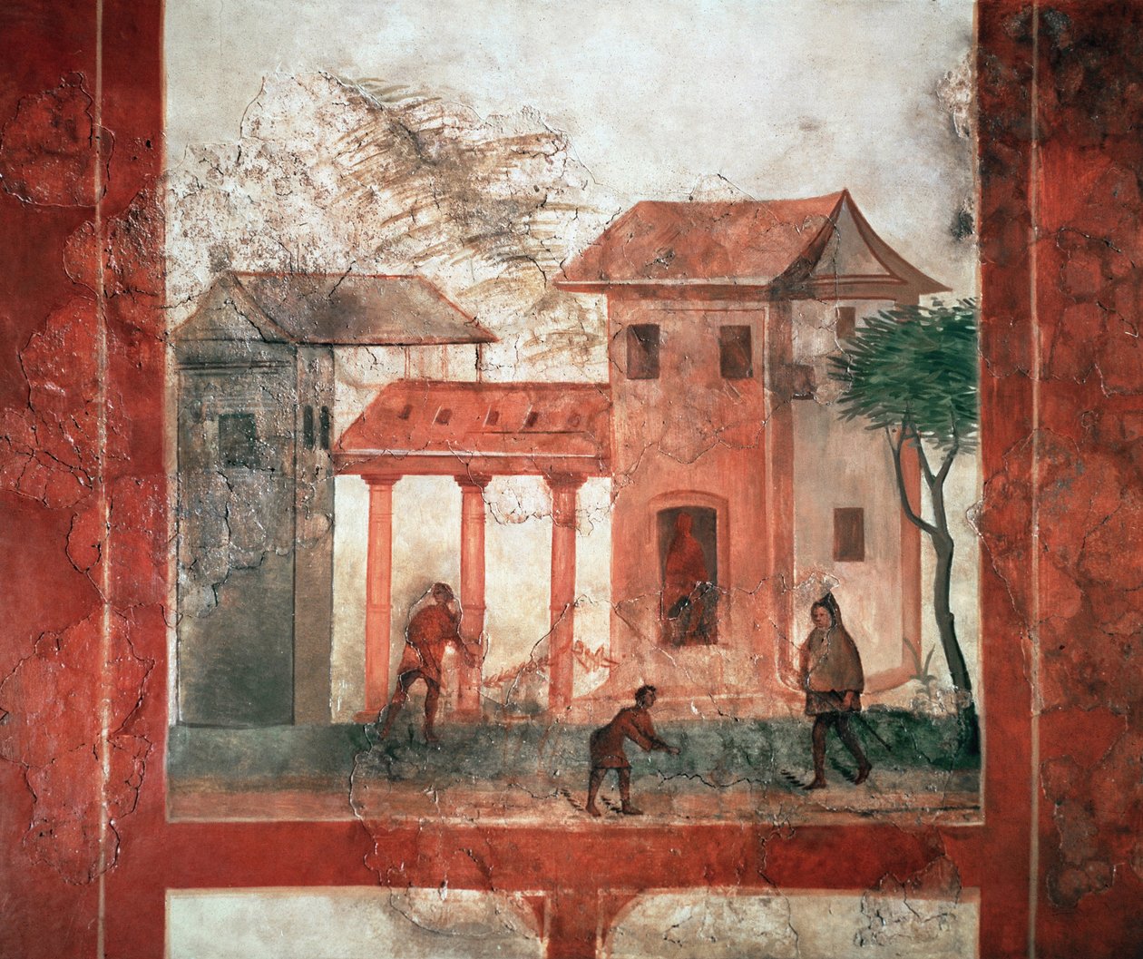 Rustik villa (fresk, ca 200) av Gallo Roman