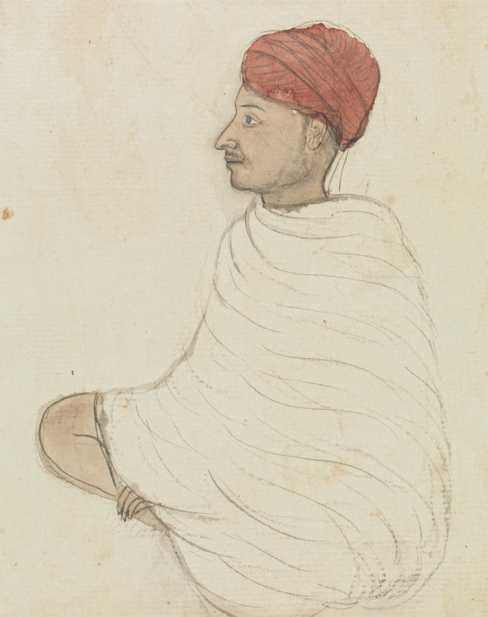 Man i en röd turban av Gangaram Chintaman Tambat