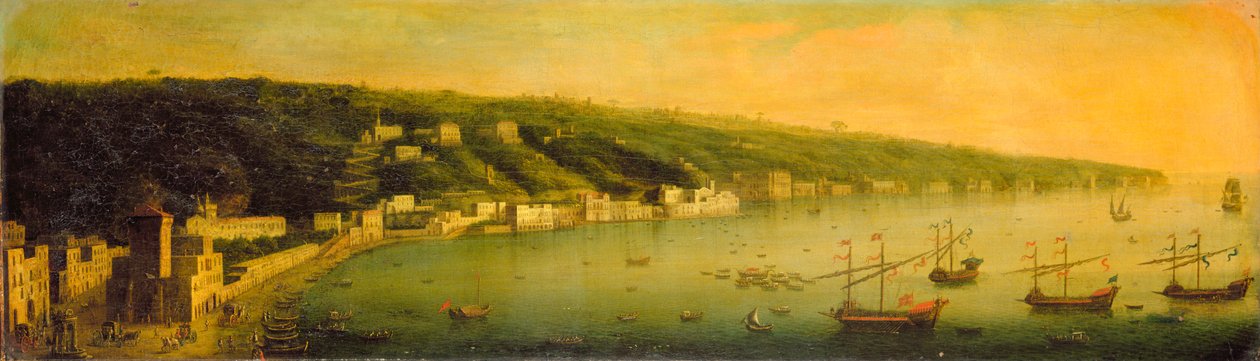 The Bay of Naples (olja på duk) av Gaspar Butler