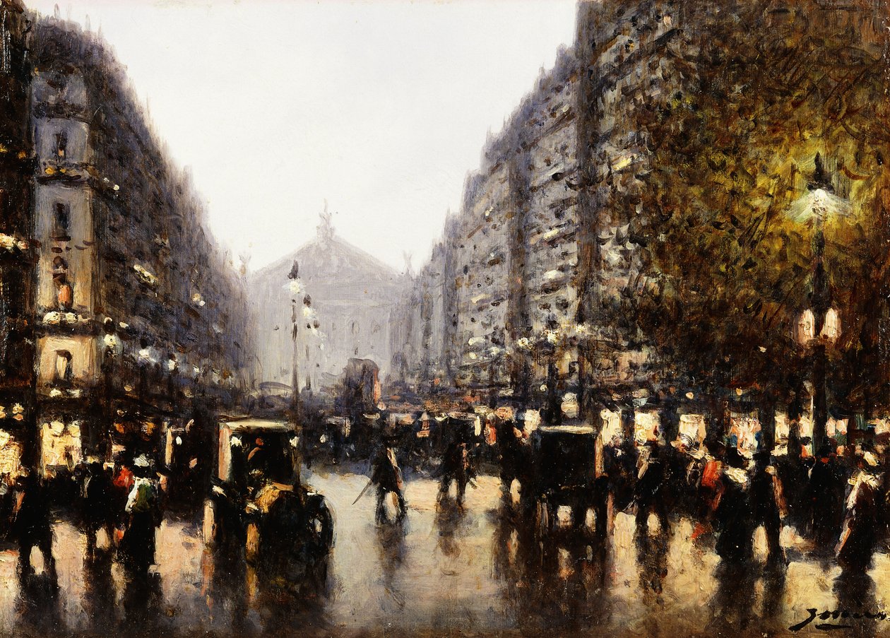 En gatubild, Paris av Gaspar Miro Lleo