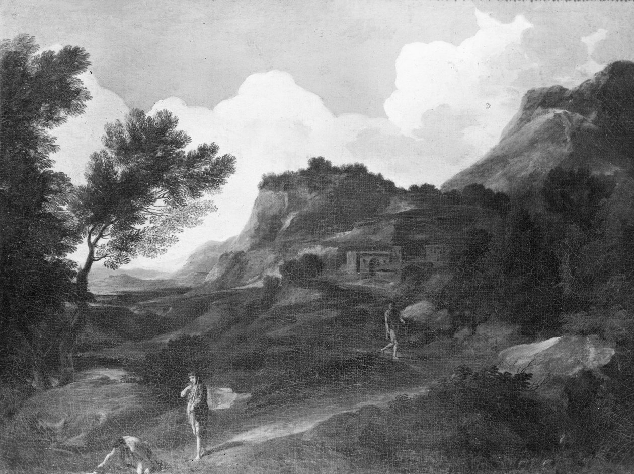 Bergigt landskap av Gaspard Poussin Dughet