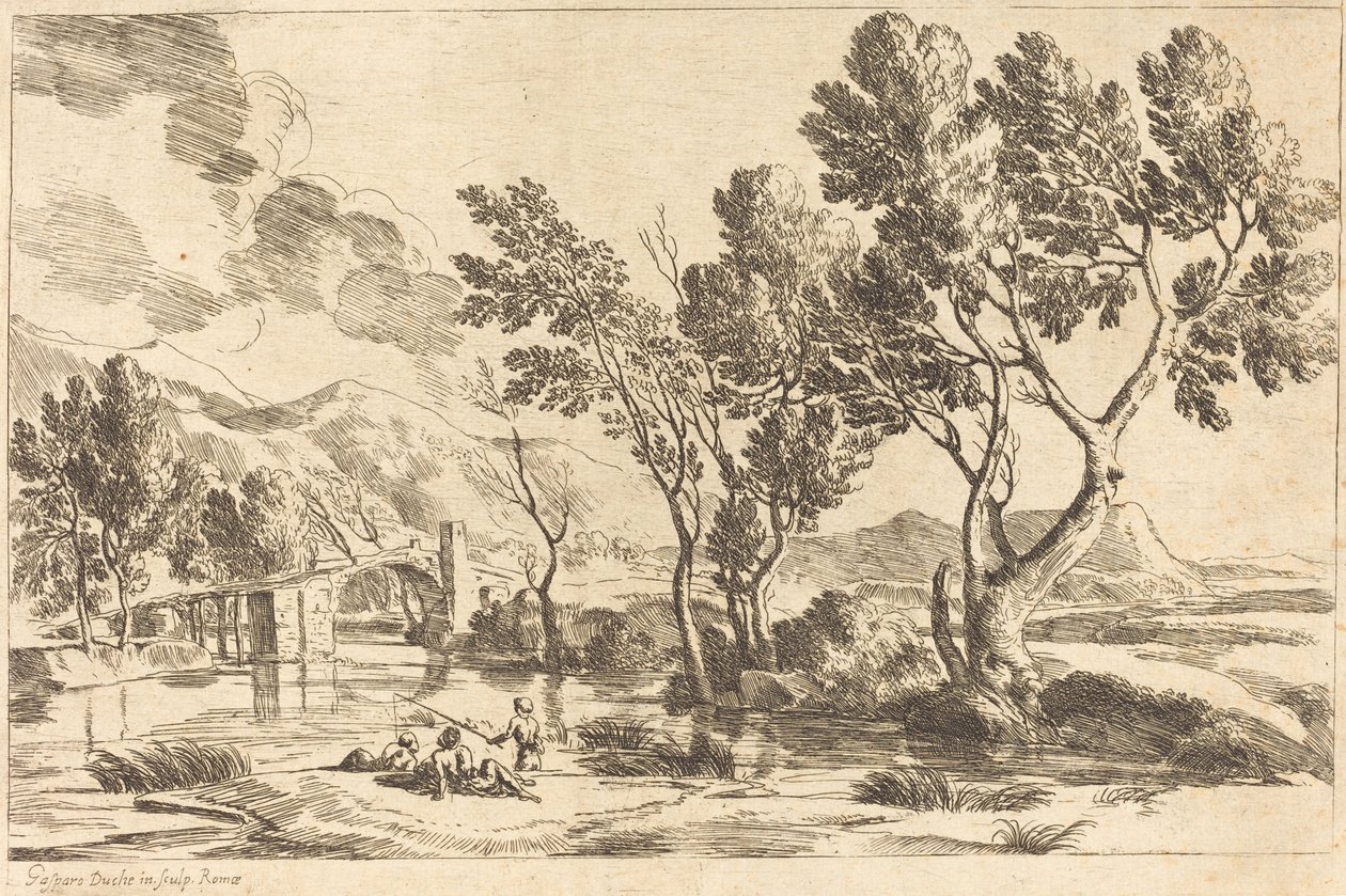 Romerskt landskap av Gaspard Dughet