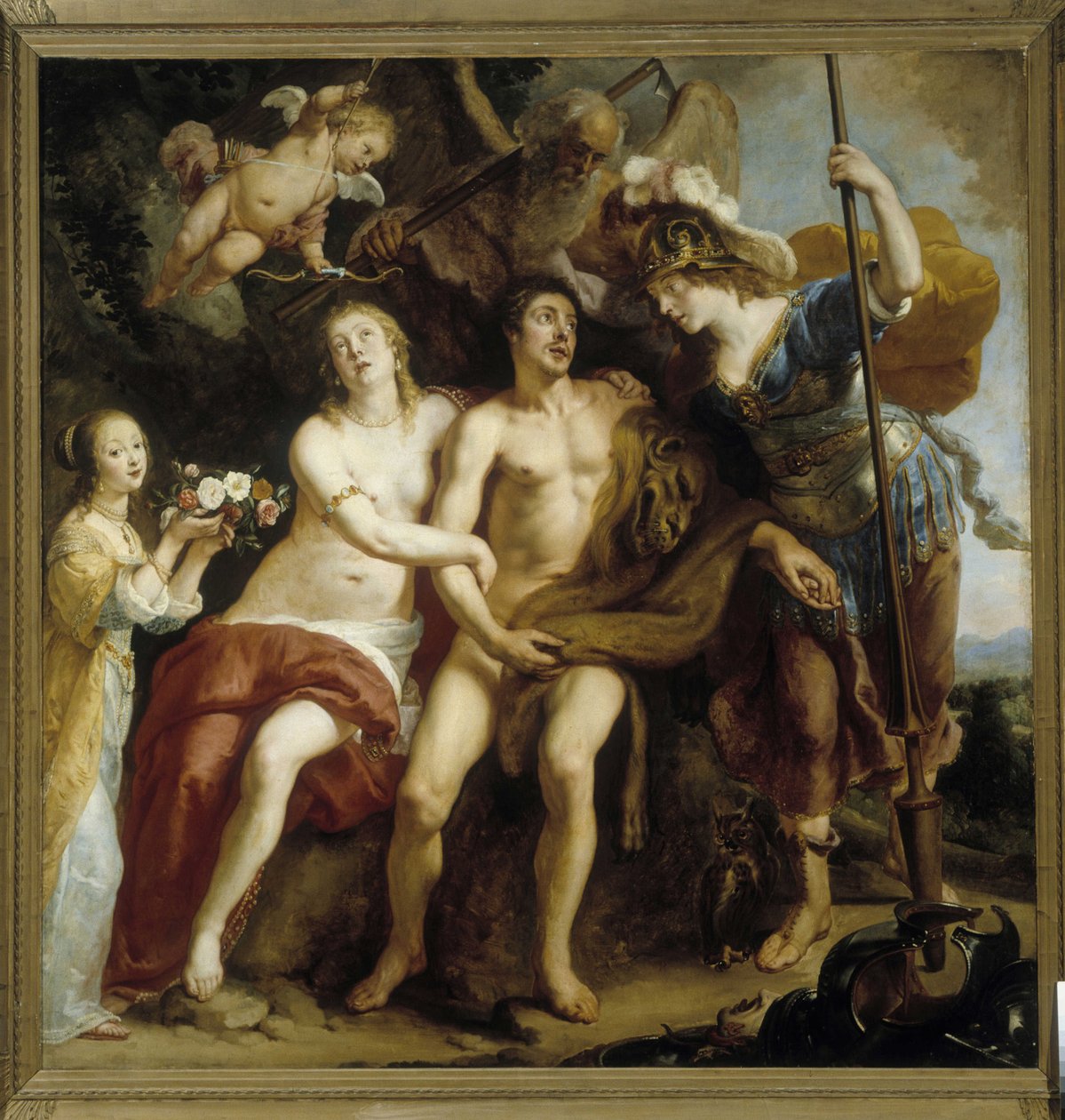 Hercules, Omphale och Minerva av Gaspard de Crayer