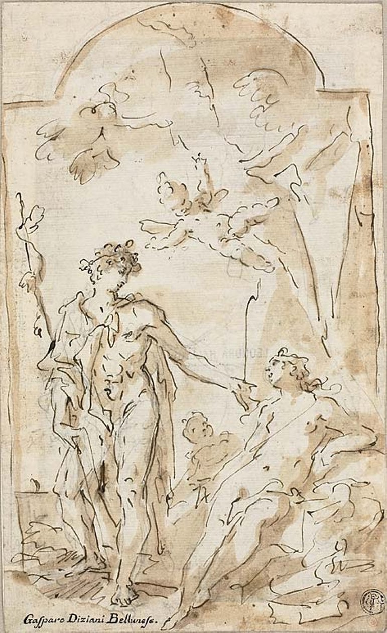 Bacchus och Ariadne av Gaspare Diziani