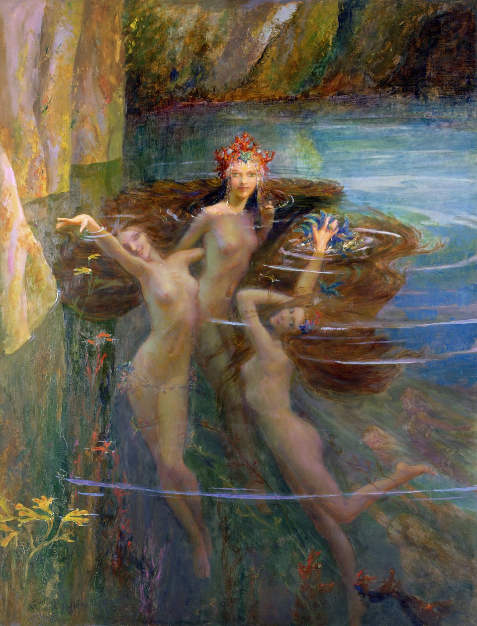 Vattennymfer av Gaston Bussiere